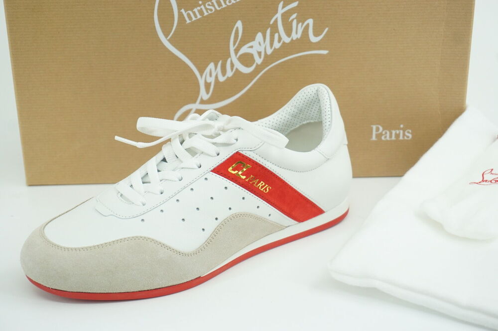 Christian Louboutin My K Low Donna Flat Leather Sneakers SZ 36.5 White NIB